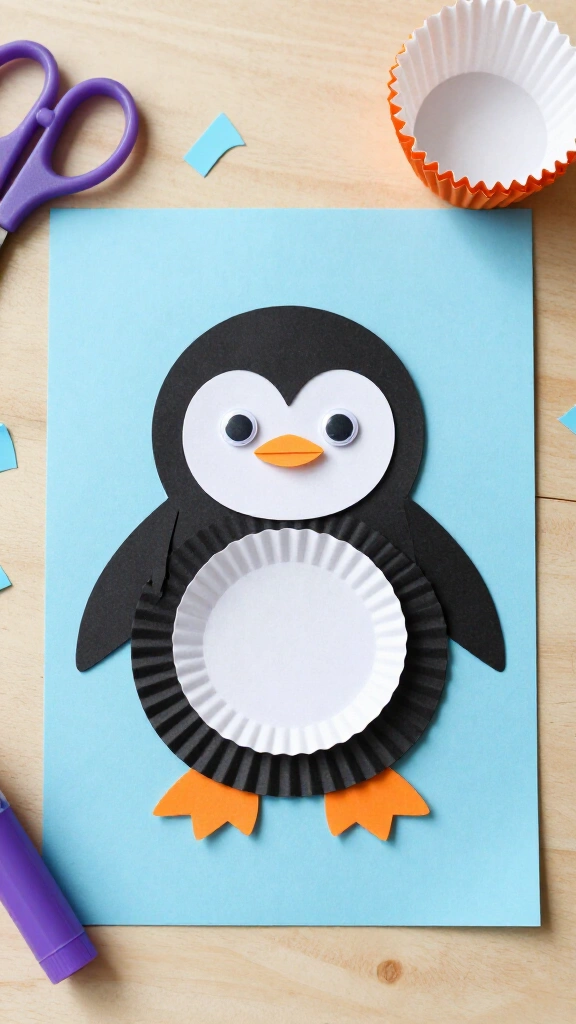 Cupcake Liner Penguin Collage