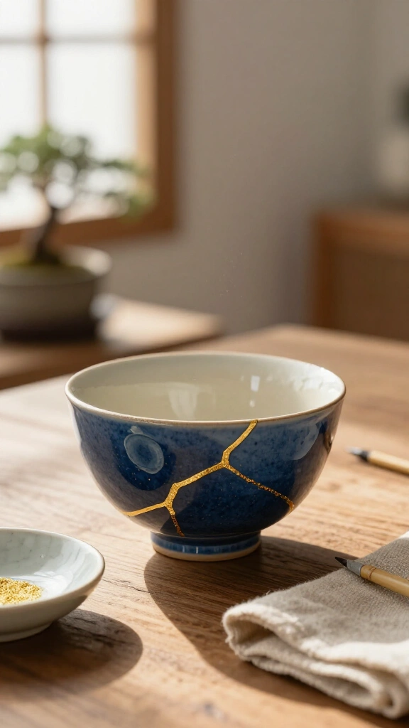 Japanese Kintsugi-Inspired Pottery Repair
