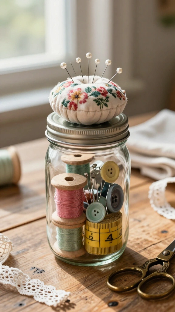 Tiered Sewing Kit and Pincushion