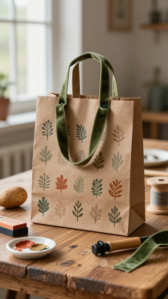 Block-Stamped Gift Bags
