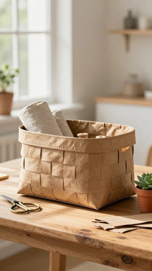 Woven Kraft Storage Baskets