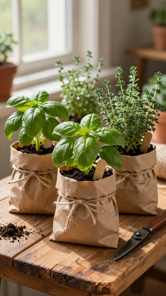 Rustic Herb Planters