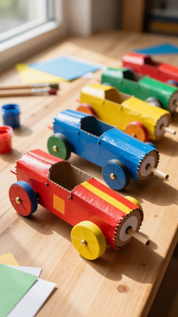 Cardboard Tube Race Cars