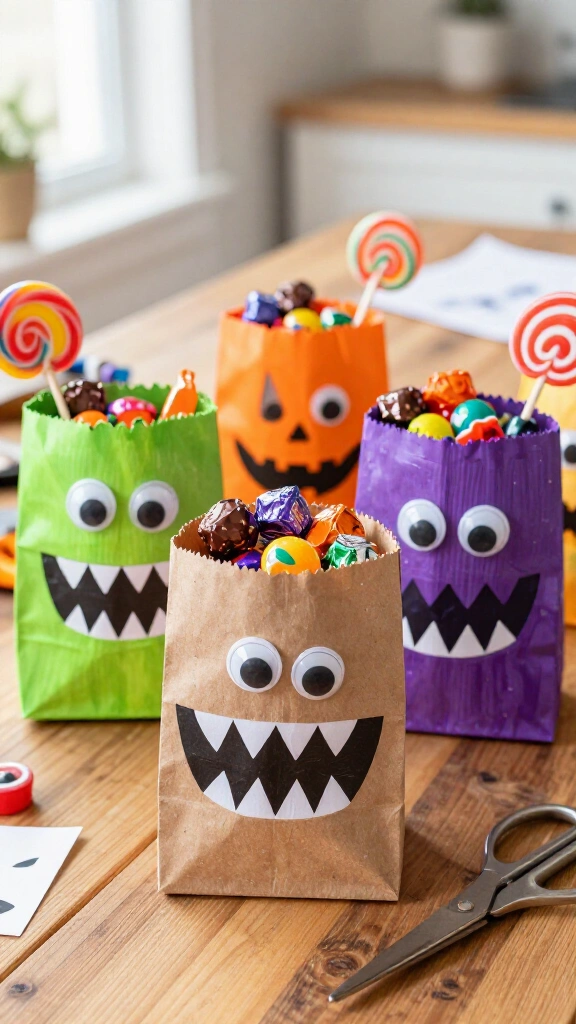 Spooky Halloween Monster Treat Bags