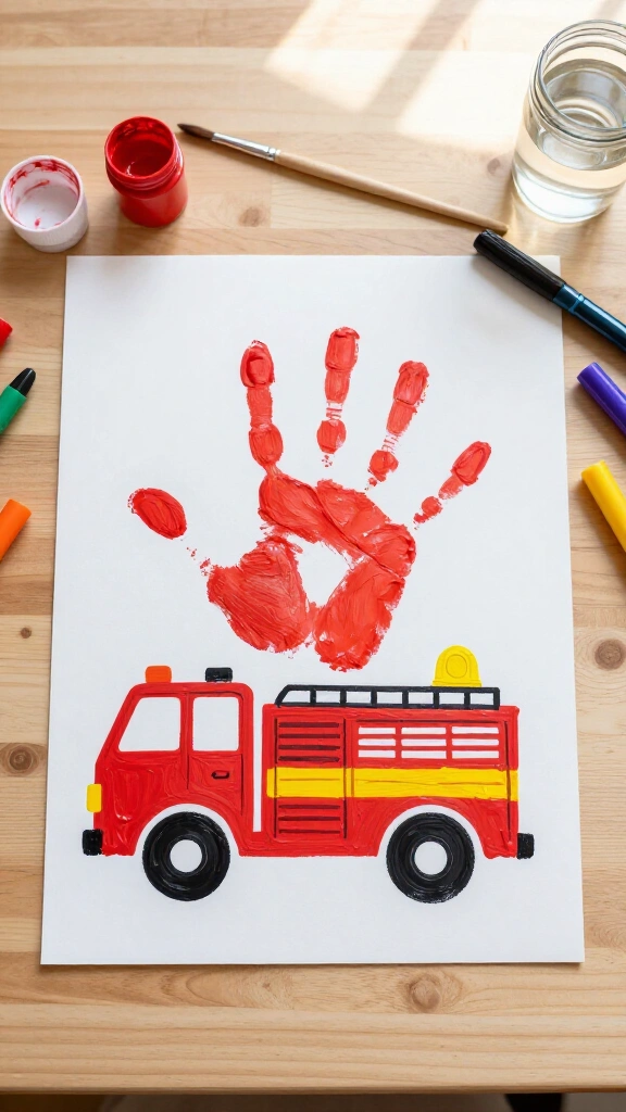 Handprint Fire Trucks