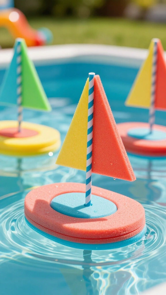 Floating Pool Noodle Boats