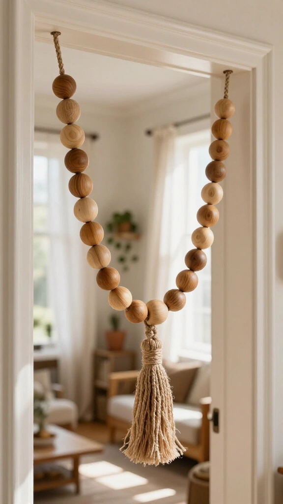 Wooden Bead Doorway Garland