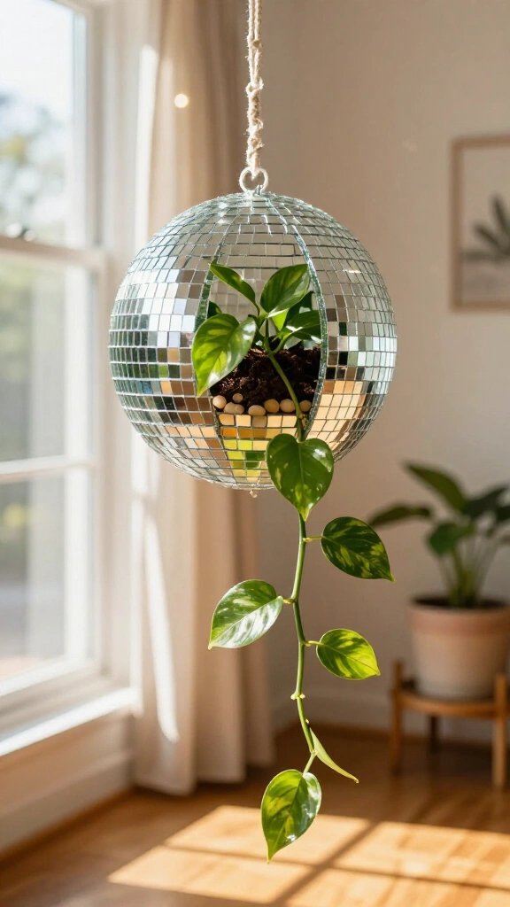 Hanging Disco Ball Planter