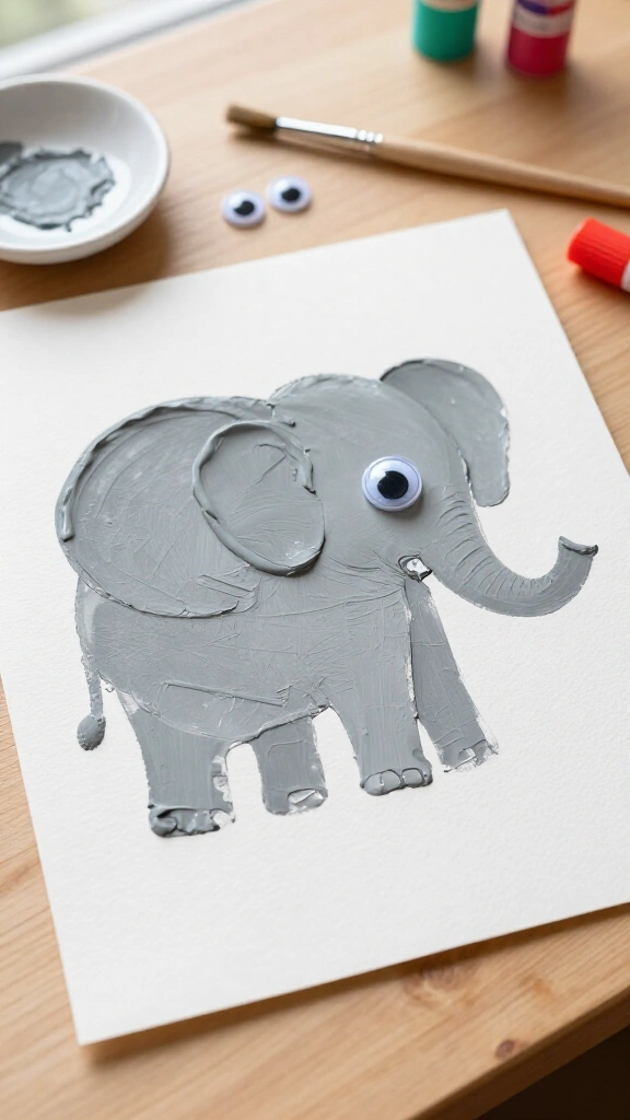 Cheerful Handprint Elephant