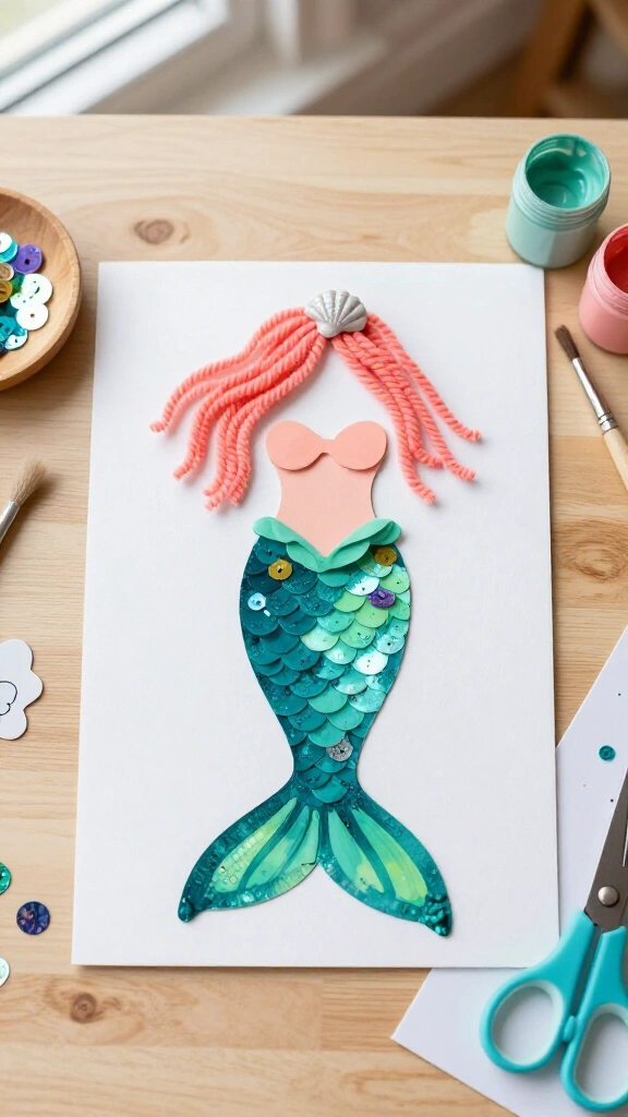 Handprint Mermaid Tail