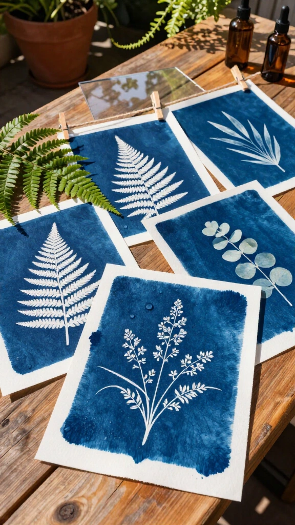 Botanical Cyanotype Sun Prints