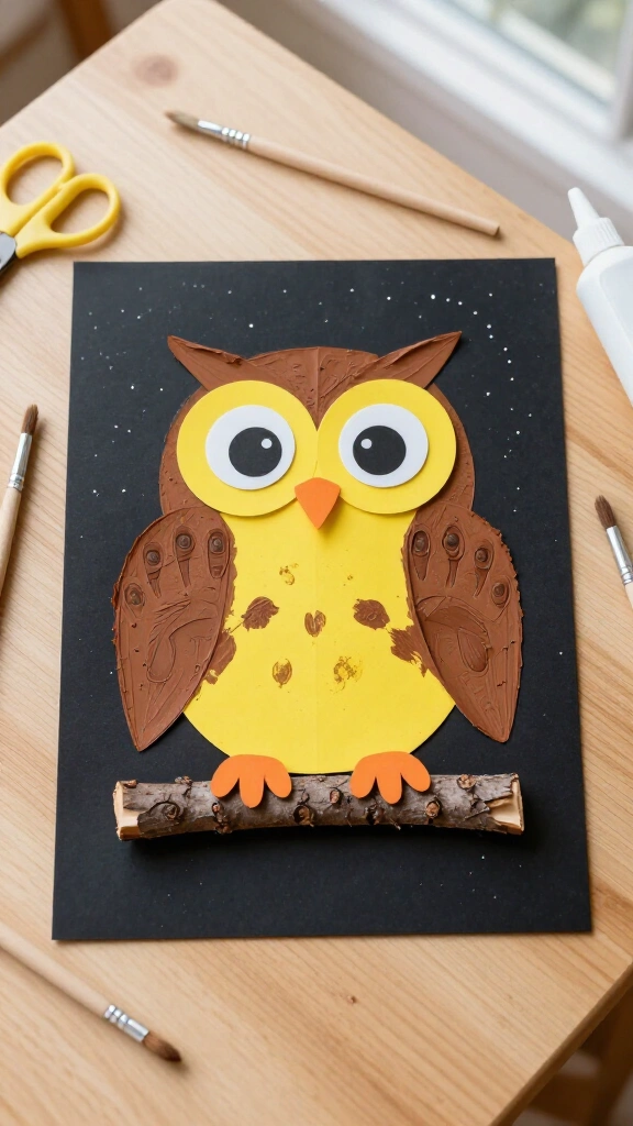 Handprint Owl in the Night