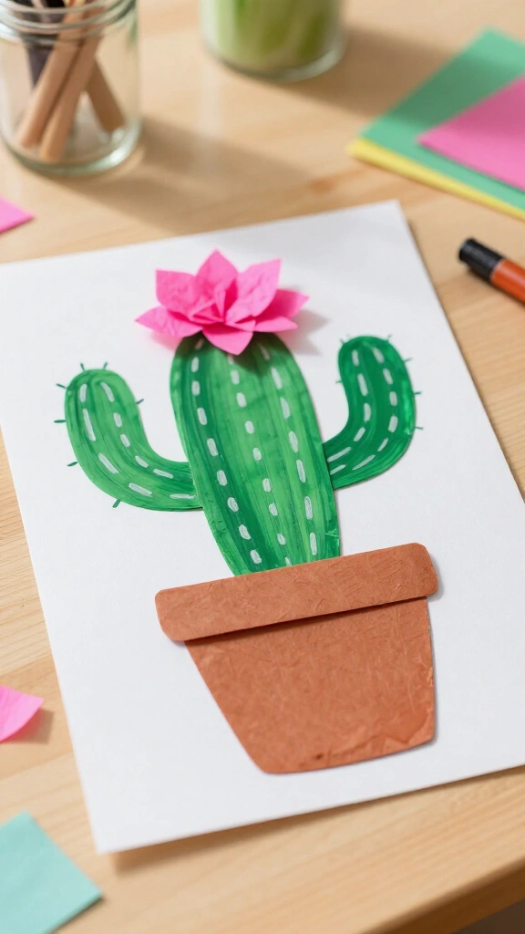 Handprint Cactus in a Pot