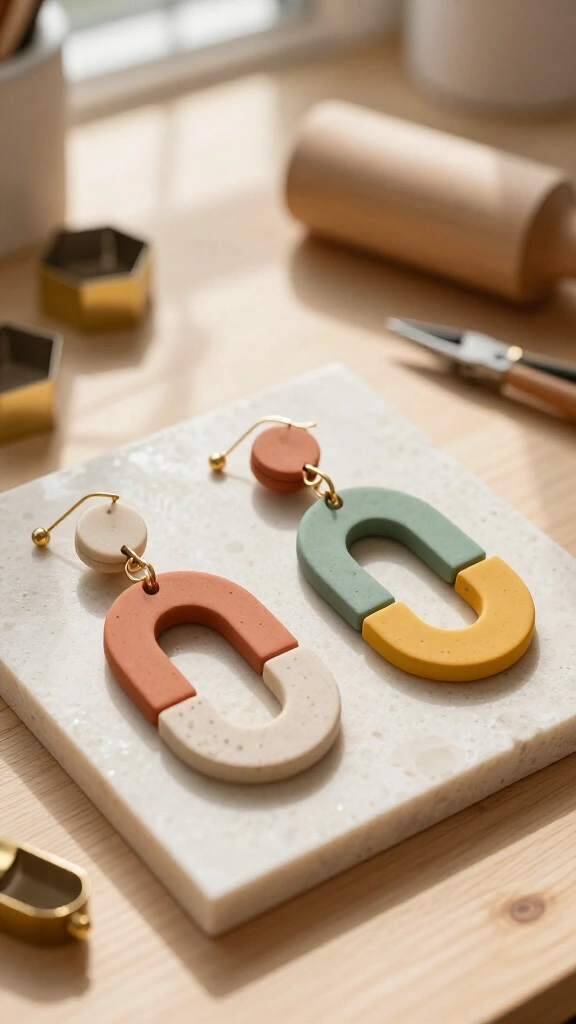 Abstract Geometric Dangle Earrings