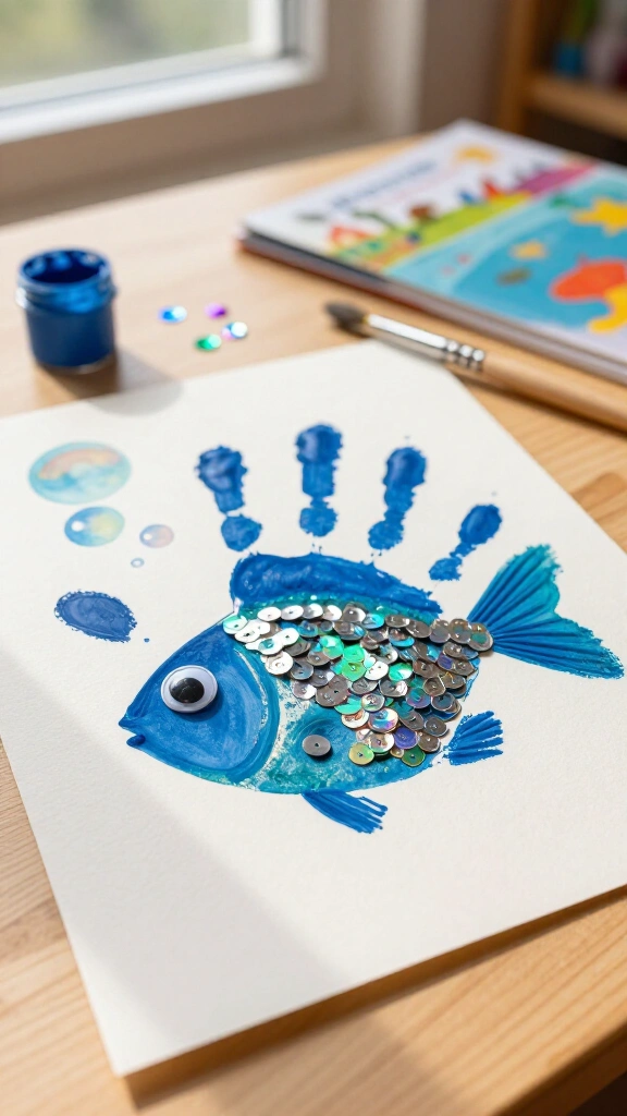 Handprint Rainbow Fish