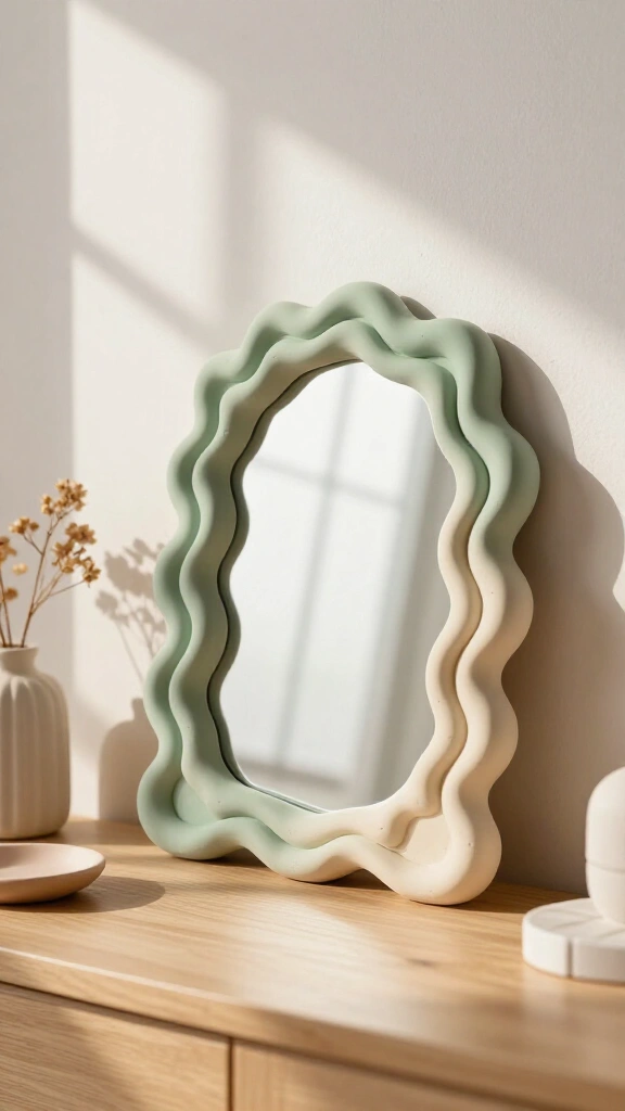 Wavy Mirror Frame Accents