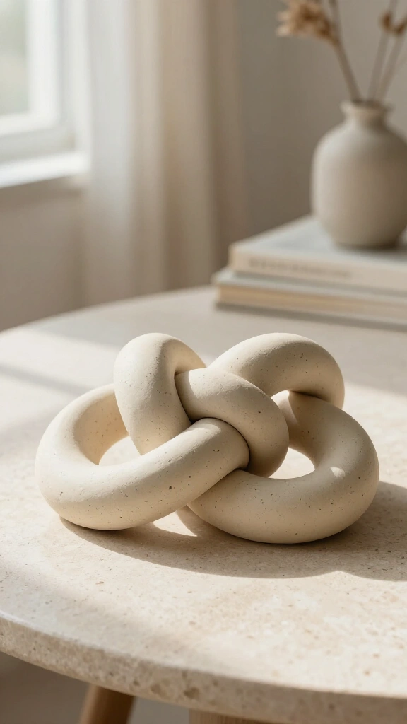 Modern Clay Knot Sculpture