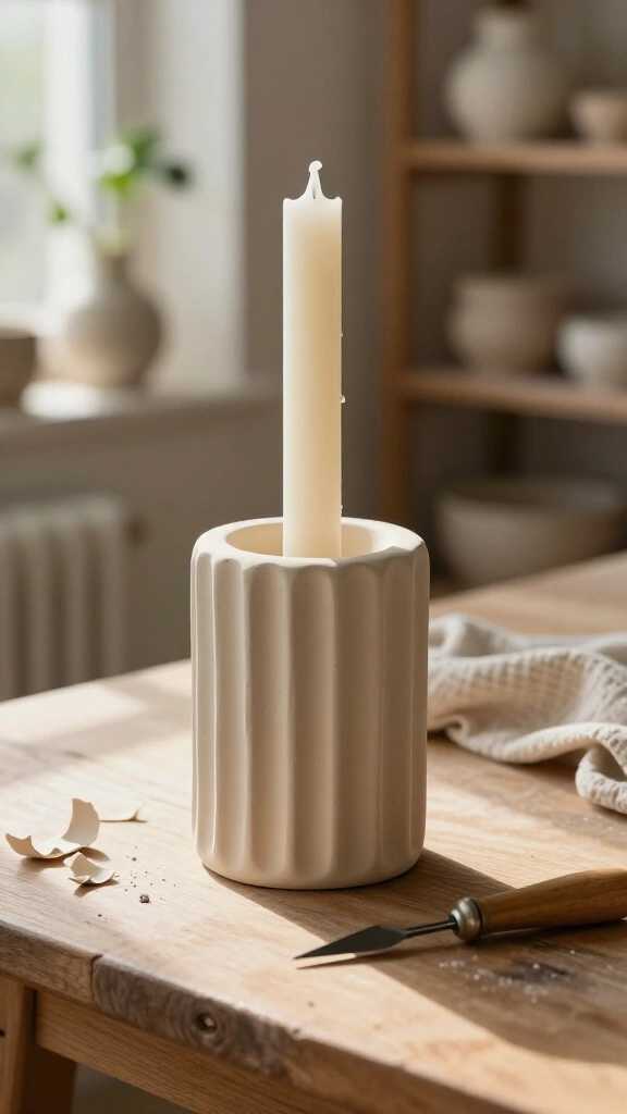 Ribbed Fluted Candle Holder