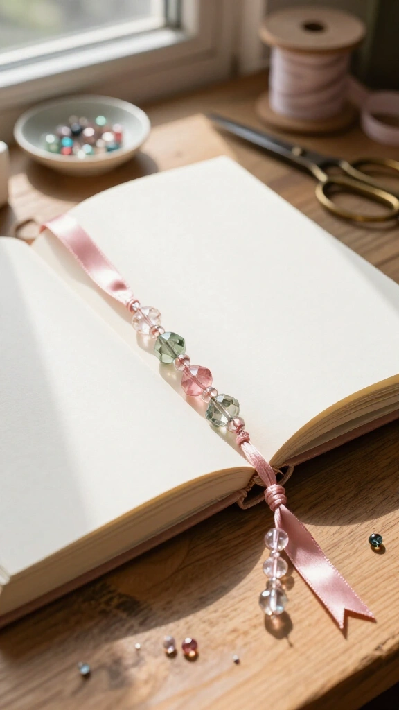 Beaded Ribbon Bookmark