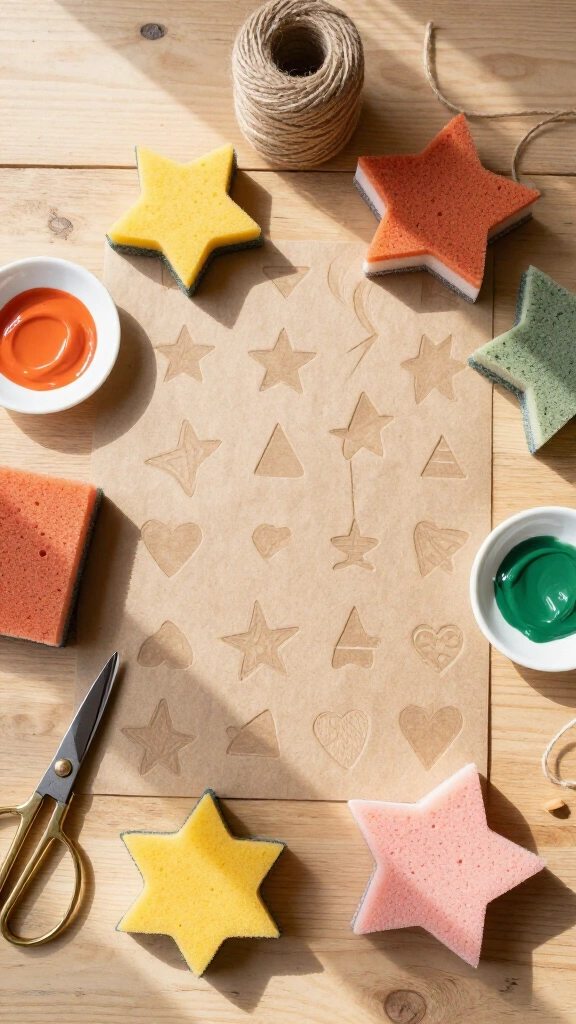 Textured Sponge Stamp Art