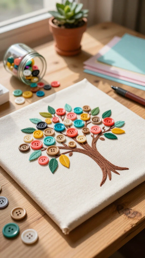 Whimsical Button Canvas Art