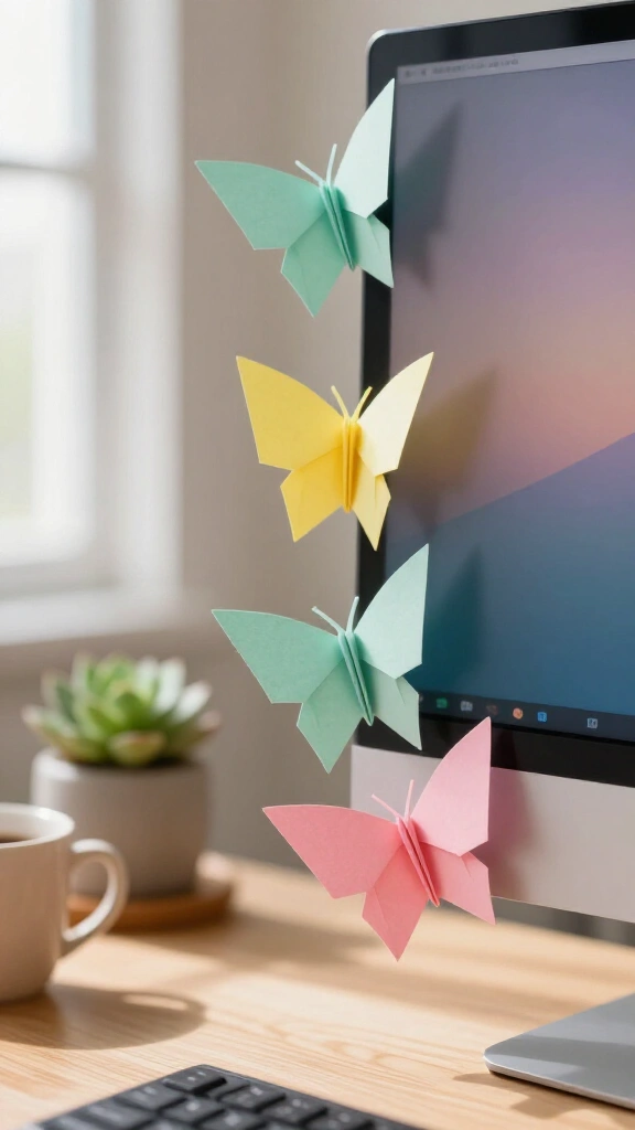 Sticky Note Origami Butterflies