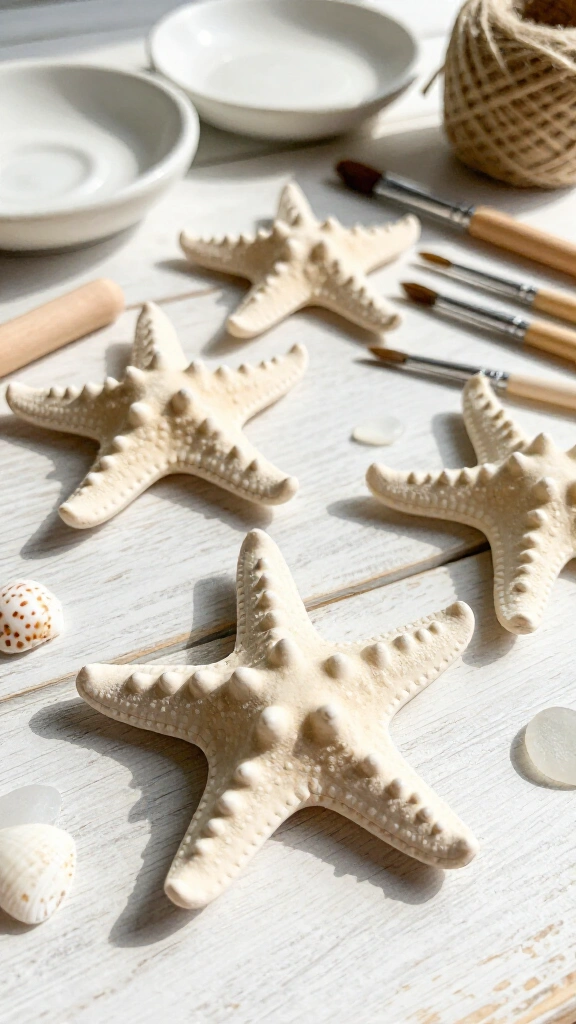 Air-dry clay starfish ornaments