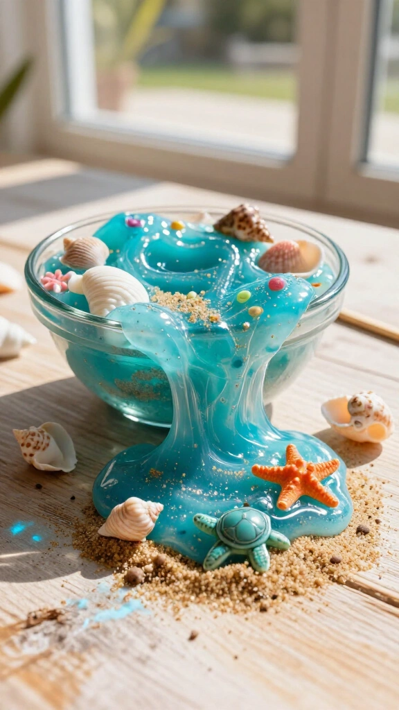 Beach sand slime for kids