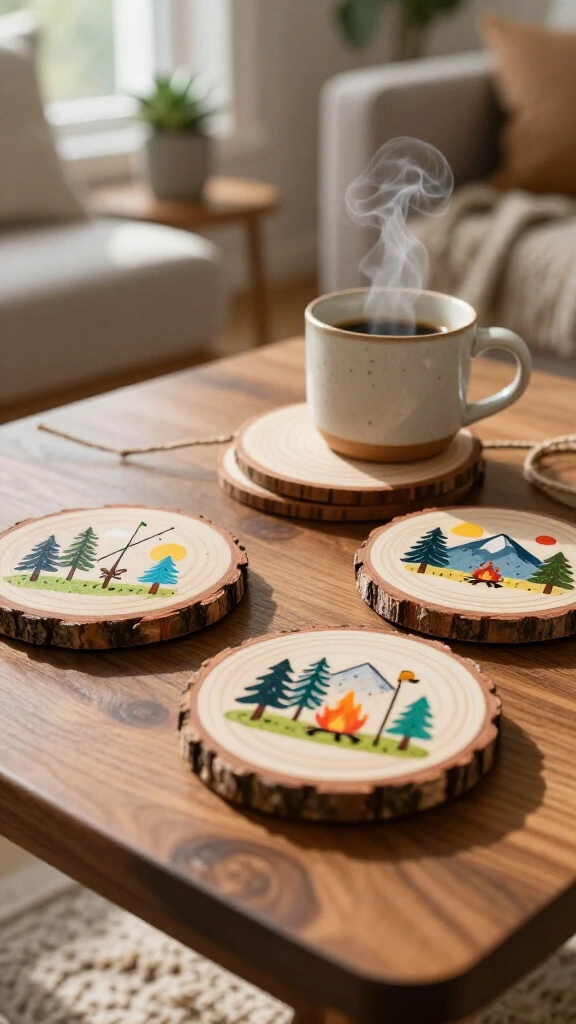 Personalized Wood Slice Coasters
