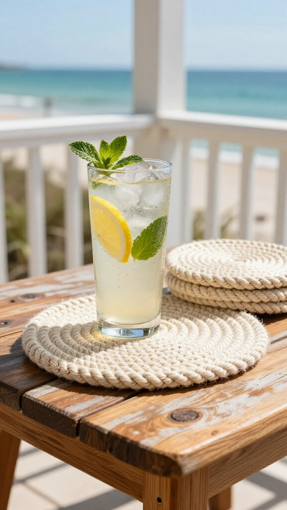 Nautical rope coasters