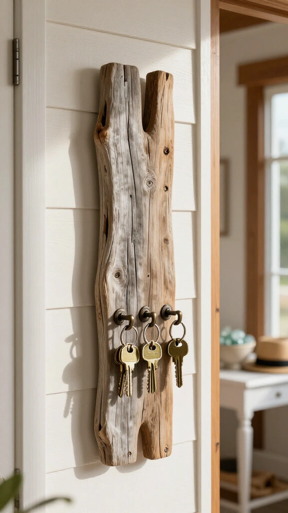 Beachcomber driftwood key holder