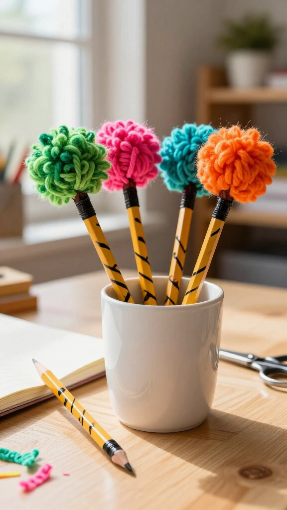Fluffy Truffula Tree Pencil Toppers