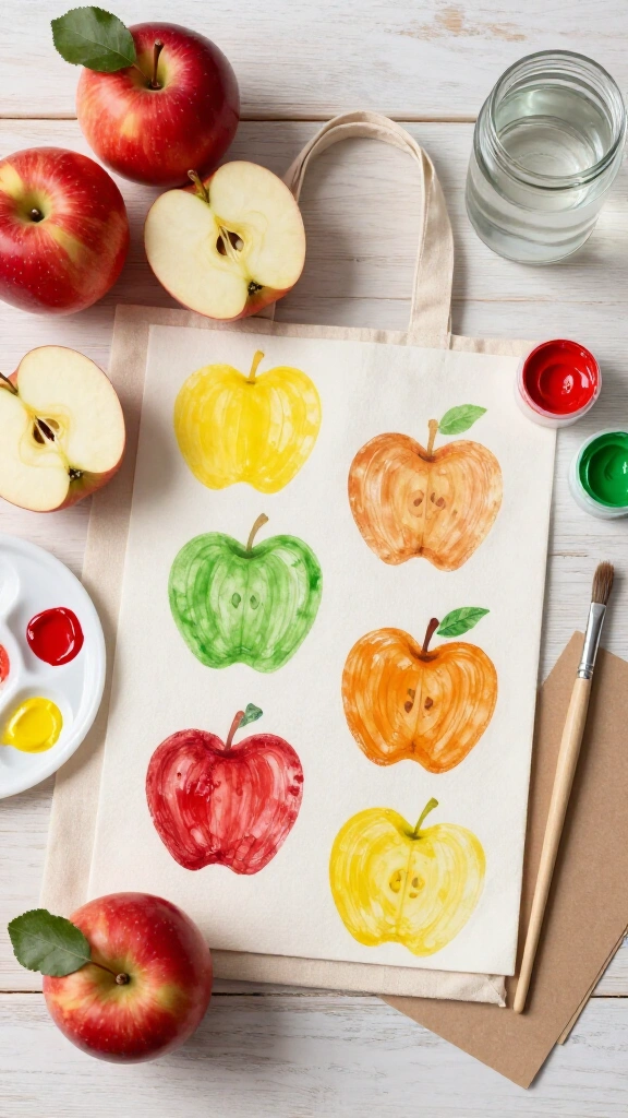Classic Half-Apple Stamp Art