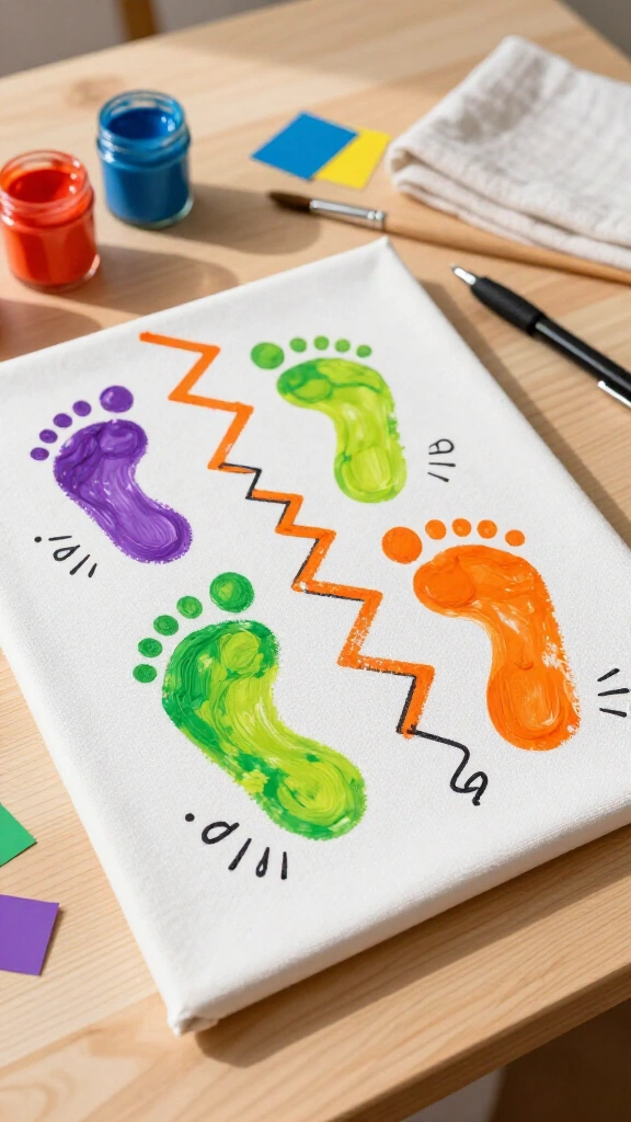 The Foot Book Footprint Keepsake Canvas