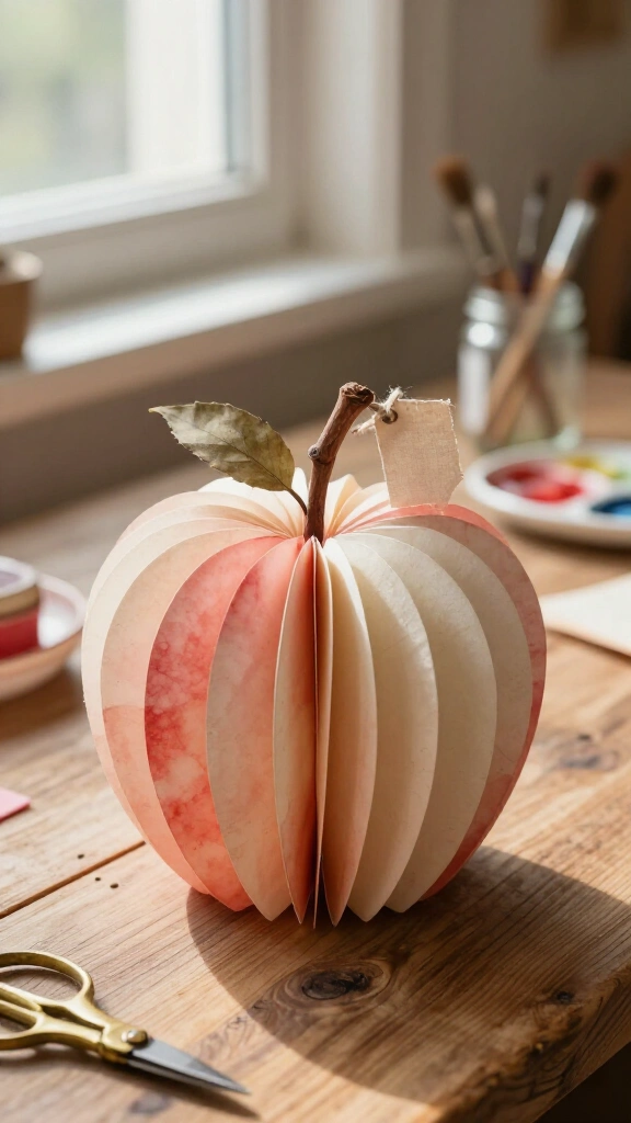 Upcycled Book Page Apple Centerpieces