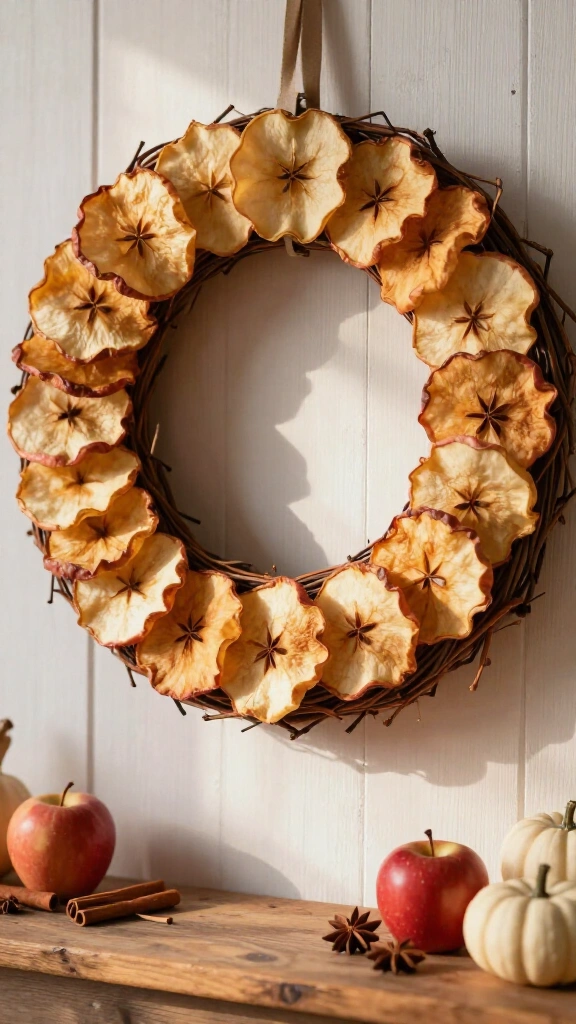 Natural Dried Apple Slice Harvest Wreath