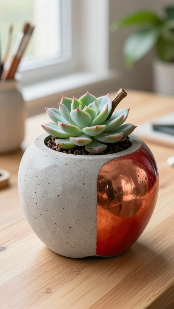 Cast Concrete Apple Planters