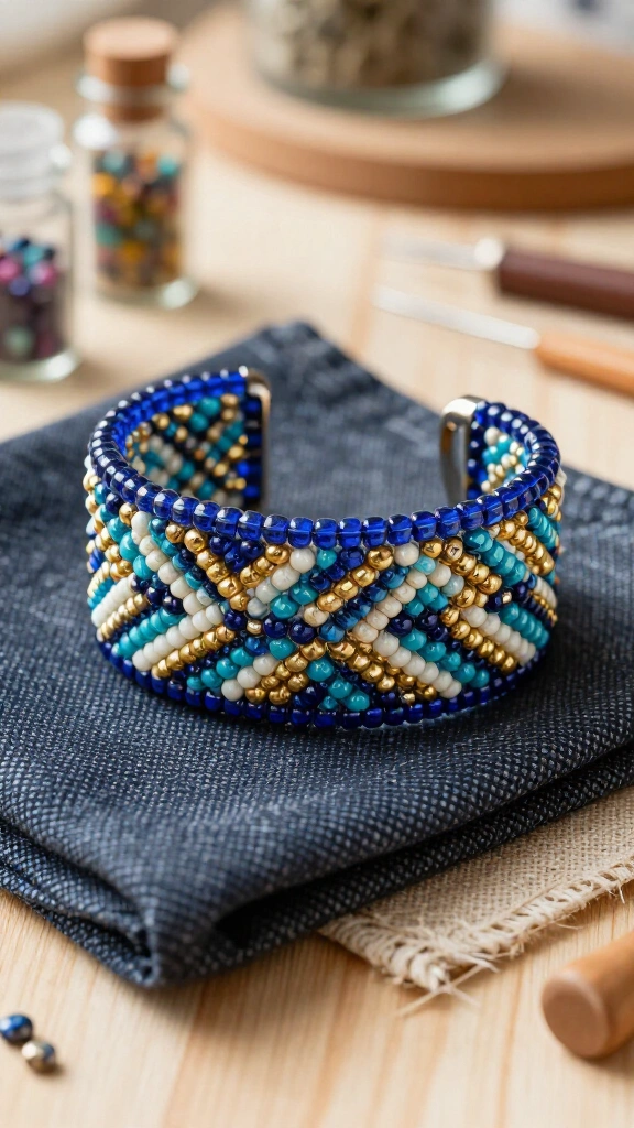 Peyote Stitch Cuff Bracelet