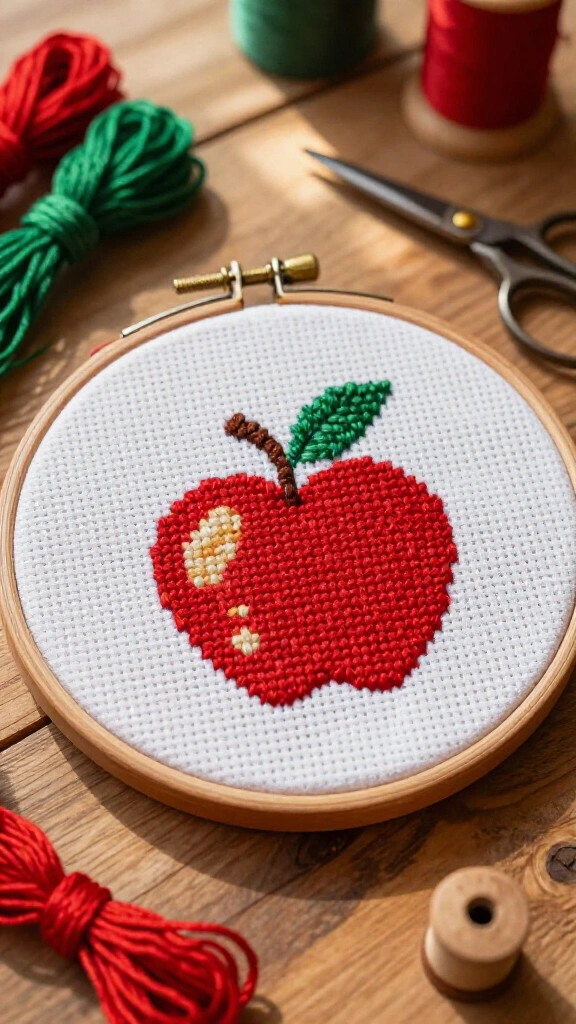 Cross-Stitch Apple Sampler