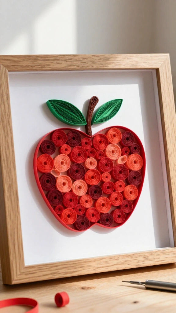 Quilled Paper Apple Wall Decor