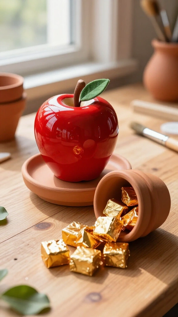 Terra Cotta Pot Apple Candy Jars