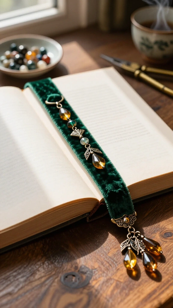 Beaded Ribbon Bookmark