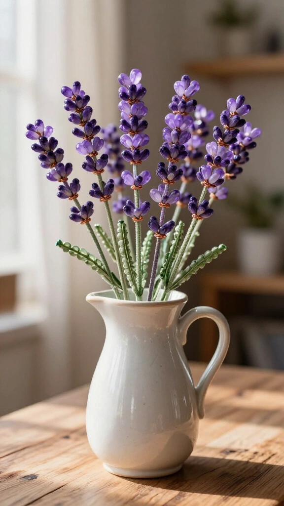 French Beaded Lavender Stems