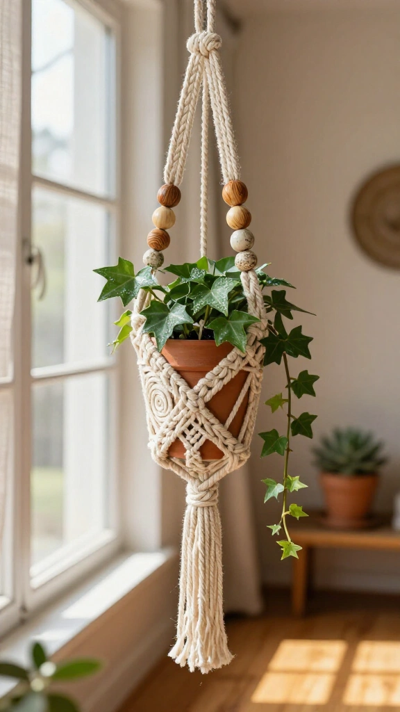 Bohemian Beaded Plant Hanger