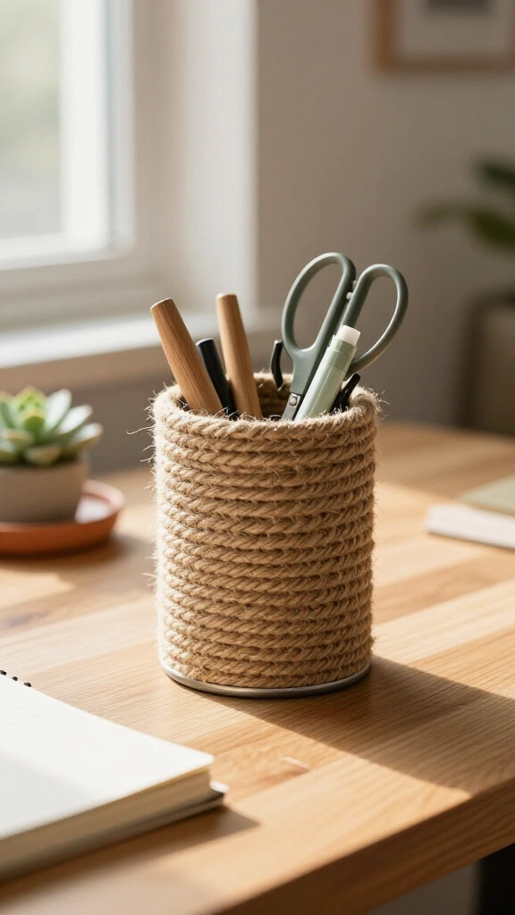 Textured Rope Desk Organizer
