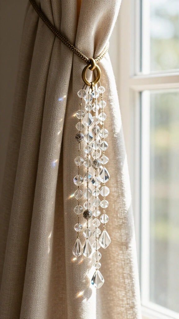 Crystal Bead Curtain Tiebacks