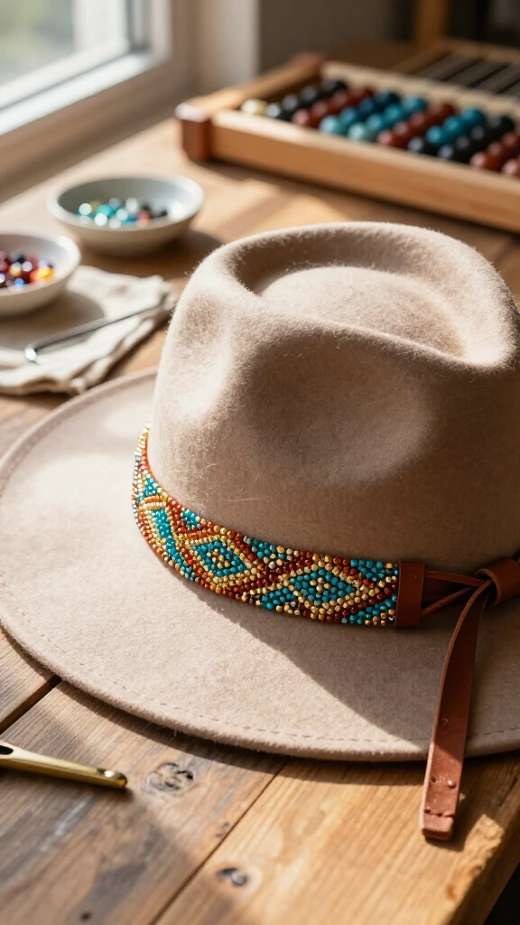 Loom-Woven Beaded Hatband