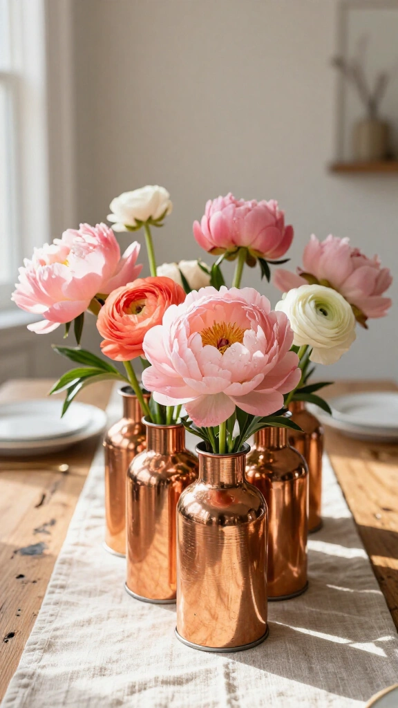 Vintage Copper Bud Vases