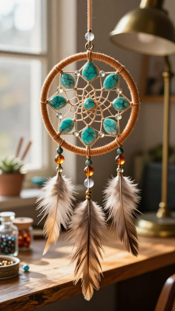 Miniature Beaded Dreamcatcher