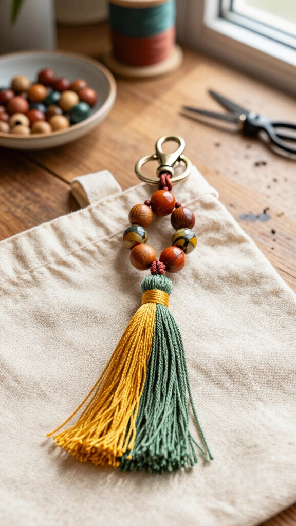 Beaded Tassel Keychain